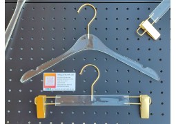 Вішалки-плечики акрилові 400х10мм. з золотистим гачком 